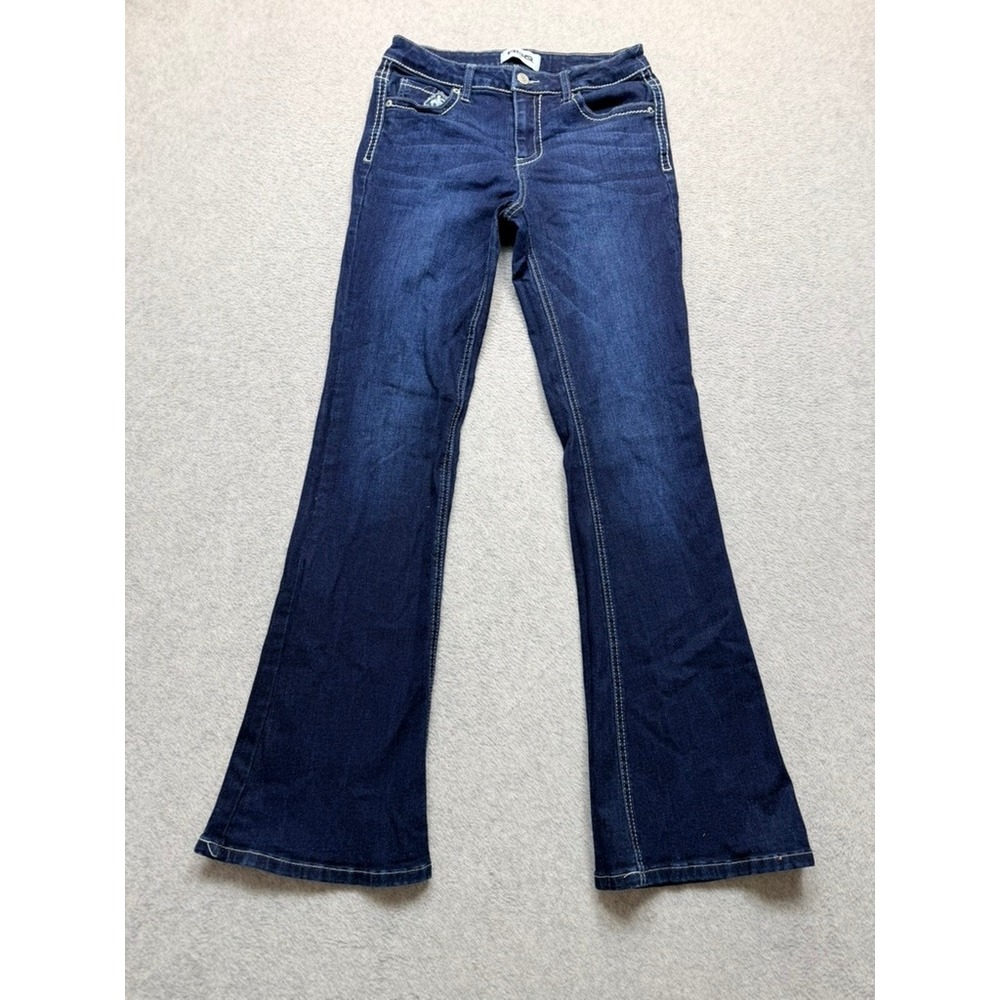 RBG Women Dark Wash Flare Leg Jeans Contrast Stitch Bootcut Size 5/6 29x31